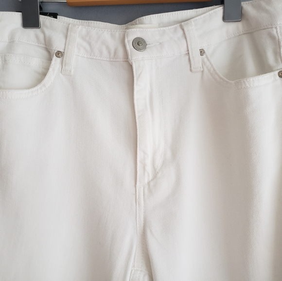 JOE'S FRAYED WHITE HIGH RISE STRAIGHT LEG DENIM JEANS - Picture 6 of 10